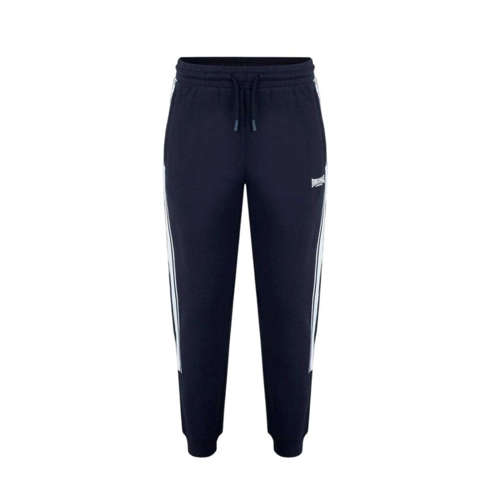 Lonsdale Mens Logo Ribbed Cuff Slim Joggers / Black